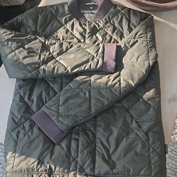 Tentree Diamond Padded Bomber Jacket Tundra NWT